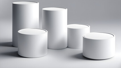 Suitable for use as a business presentation graphic with white circular columns.