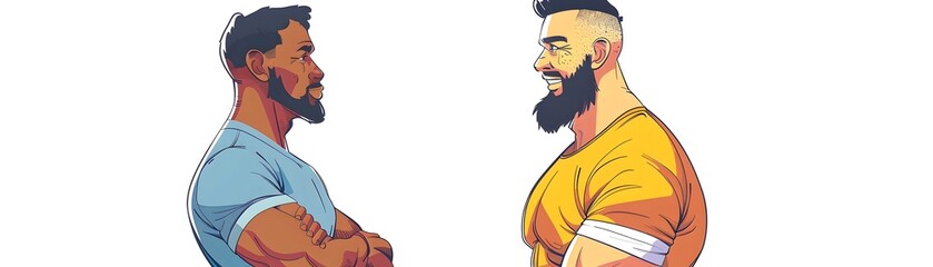 The Inspiring Partnership Progress of an Encouraging Coach and Determined Bodybuilder During Intensive Training Session