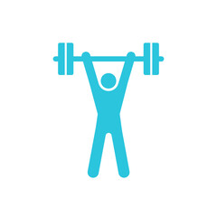 Incredible weightlifter icon, isolated on white background, from blue icon set.