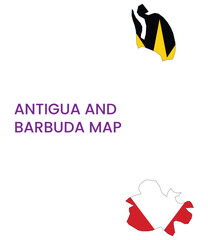 Fototapeta na wymiar High detailed map of Antigua and Barbuda. Outline map of Antigua and Barbuda. North America