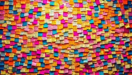 A wall filled with sticky notes, each with a personal pledge against violence.