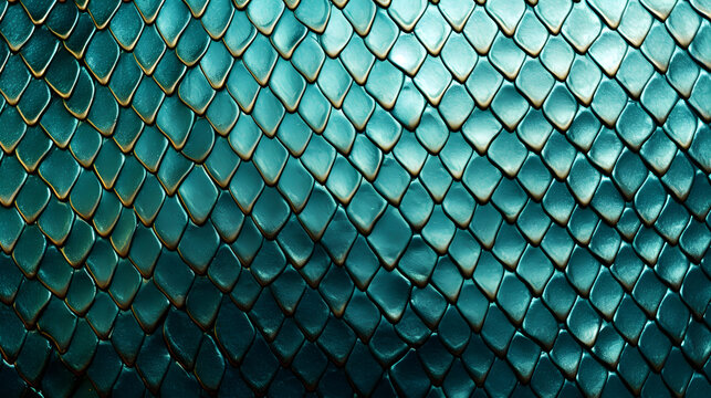 Turquoise green texture of crocodile leather background