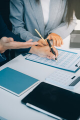 Business Documents, Auditor businesswoman checking searching document legal prepare paperwork or report for analysis TAX time,accountant Documents data contract partner deal in workplace office