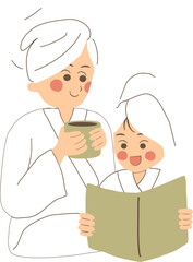 Mother and daughter pamper