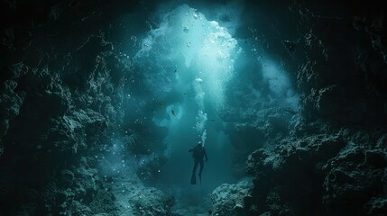 A diver in an underwater cave loses consciousness.