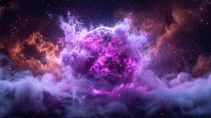 galaxy purple planet explosion most attractive fluorescent - obrazy, fototapety, plakaty
