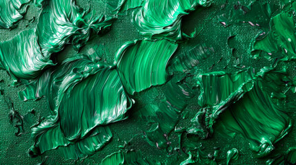 green, heavy brush stroke acrylic paint