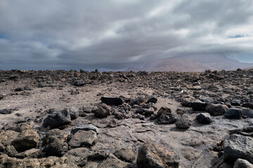 paysage volcanique sur l'île de Saint Vincent au Cap Vert en Afrique de l'Ouest