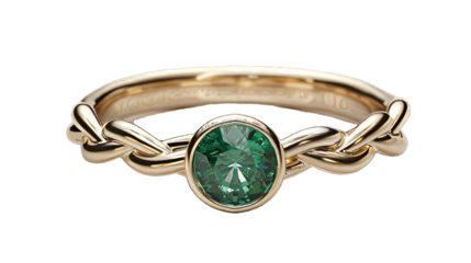 ring with green emerald