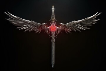 Menacing Death angel sword. Dark person battle. Generate Ai