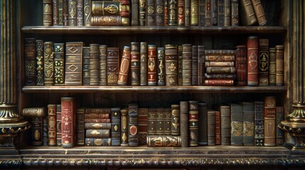 vintage wooden bookcase