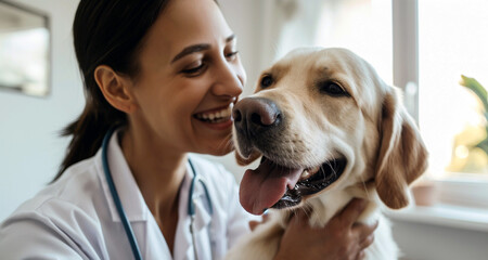 A vet veterinarian dog animal hospital care concept
