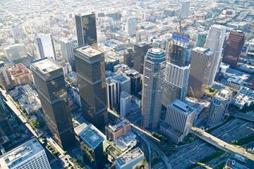 Downtown LA Los Angeles skyline cityscape California - obrazy, fototapety, plakaty