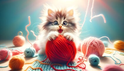 Kitten and Yarn