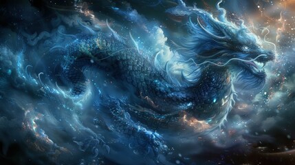 Demonic graphics on a boat. Dragon, the most powerful magical creature in the world.