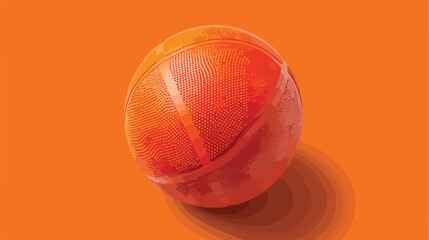 Orange Basketball Ball with Pimples and Shadow. Realistic