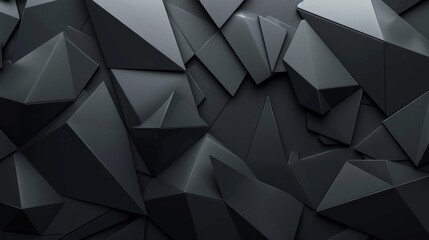 Fototapeta premium A black background with a bunch of triangles on it, AI