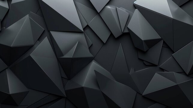 A black background with a bunch of triangles on it, AI