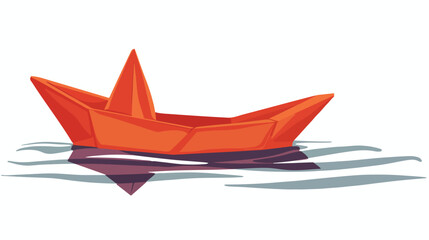 Paper boat illustration vector on a white background
