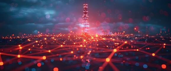 Massive 10G internet antennas, innovative equipment, and fast data transmission Future technology,generate ai