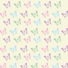 Seamless pattern pastel butterfly playful and light professional background