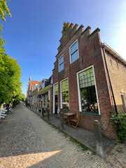 Historical Houses in the old town of Sloten - obrazy, fototapety, plakaty