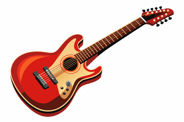 Guitar vector design on white background.