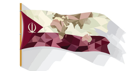 Qatar flagmap flat icon with long shadow. Vector illustration