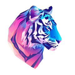 Tiger, Low-poly, Ultra minimalistic illustration