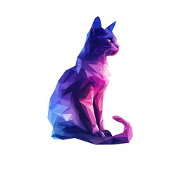 Cat, Low-poly, Ultra minimalistic illustration