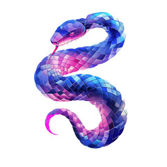 Snake, Low-poly, Ultra minimalistic illustration