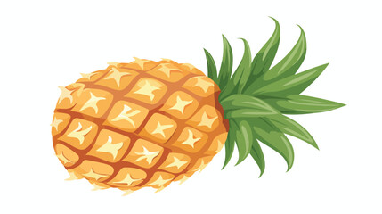 Ripe pineapple symbol of summer refreshment icon isolated