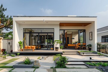 Fototapeta na wymiar exterior minimalist house 