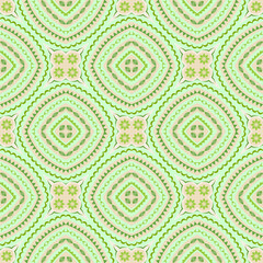 Vector seamless repeating pattern in light green and beige colors