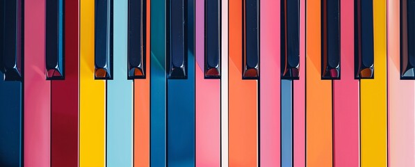 a colorful piano keys