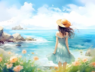woman on the beach