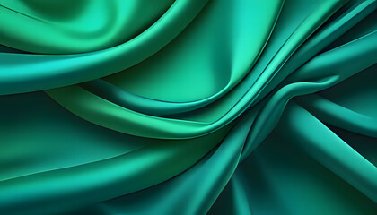 Beautiful smooth elegant wavy beige green satin silk luxury cloth fabric texture, abstract...
