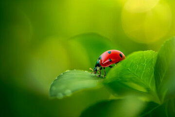 Fototapeta premium Ladybug on a leaf