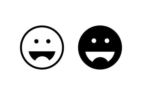 Laugh emoticon vector icon illustration