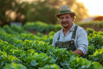 Farner showing turnip farm. Generative AI.