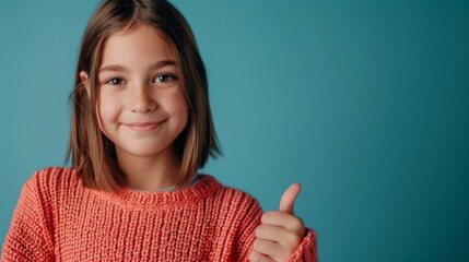 Girl Giving a Positive Gesture