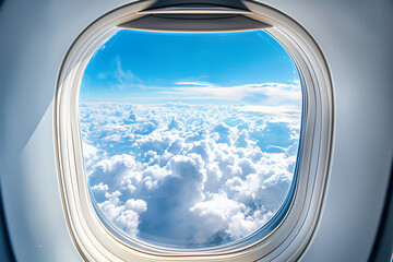 Fototapeta premium Flight over the clouds. view of the clouds from the airplane window