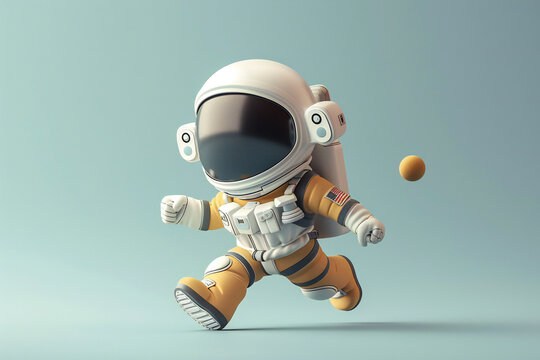 Illustration of a cosmonaut, 3d render