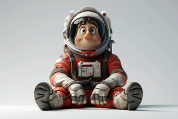 Illustration of a cosmonaut, 3d render