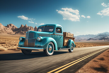 old car in the desert