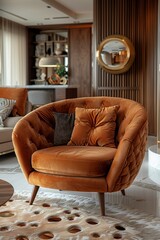 A Hollywood penthouse living room in New York with opulent textures and vivid colors. Luxurious living room of elegance and exquisite craftsmanship.