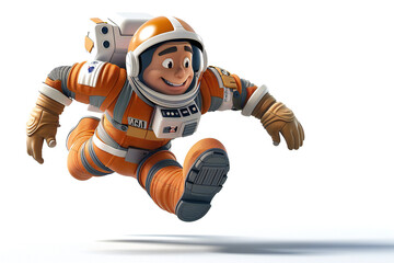 Illustration of a cosmonaut, 3d render