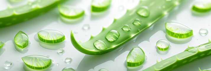 Close-up view of sliced aloe vera leaf with juice