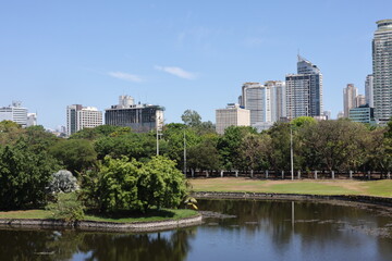 Fototapeta na wymiar Buildings in manila near park in the day on March 30, 2024