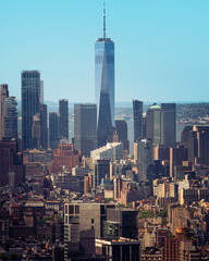 Skycraper view over New York City